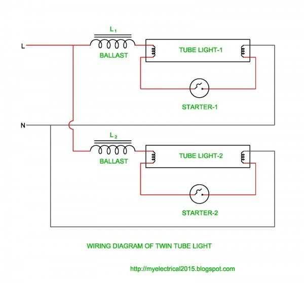 fluorescent light diagram wiring