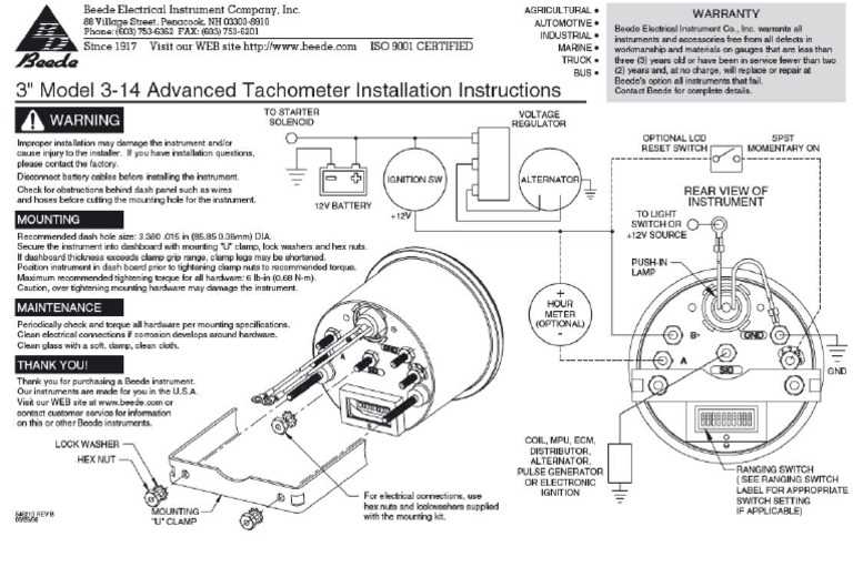 tach wiring diagram