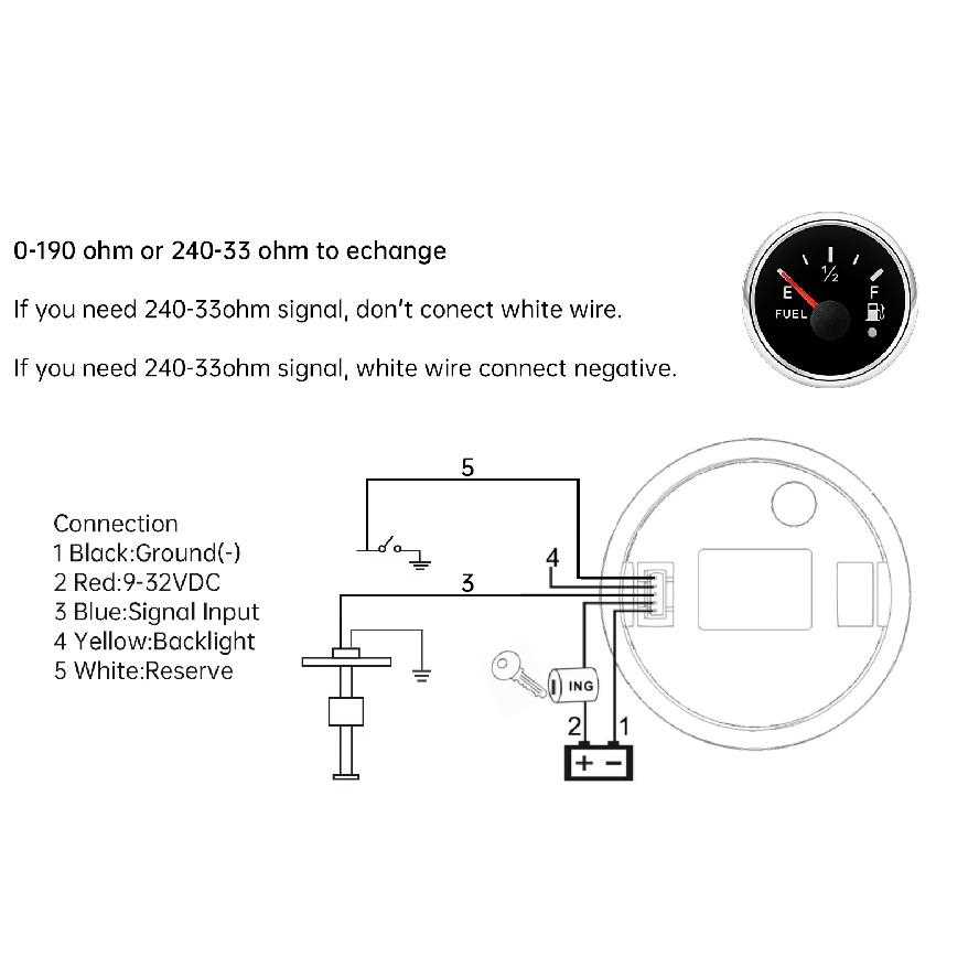 2 wire fuel gauge wiring diagram