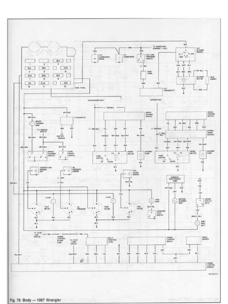 jeep yj ignition switch wiring diagram