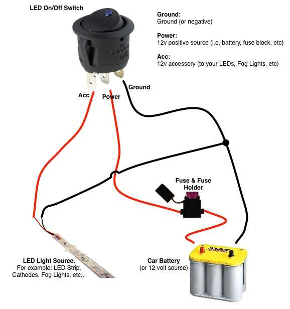 led light wiring diagram with switch