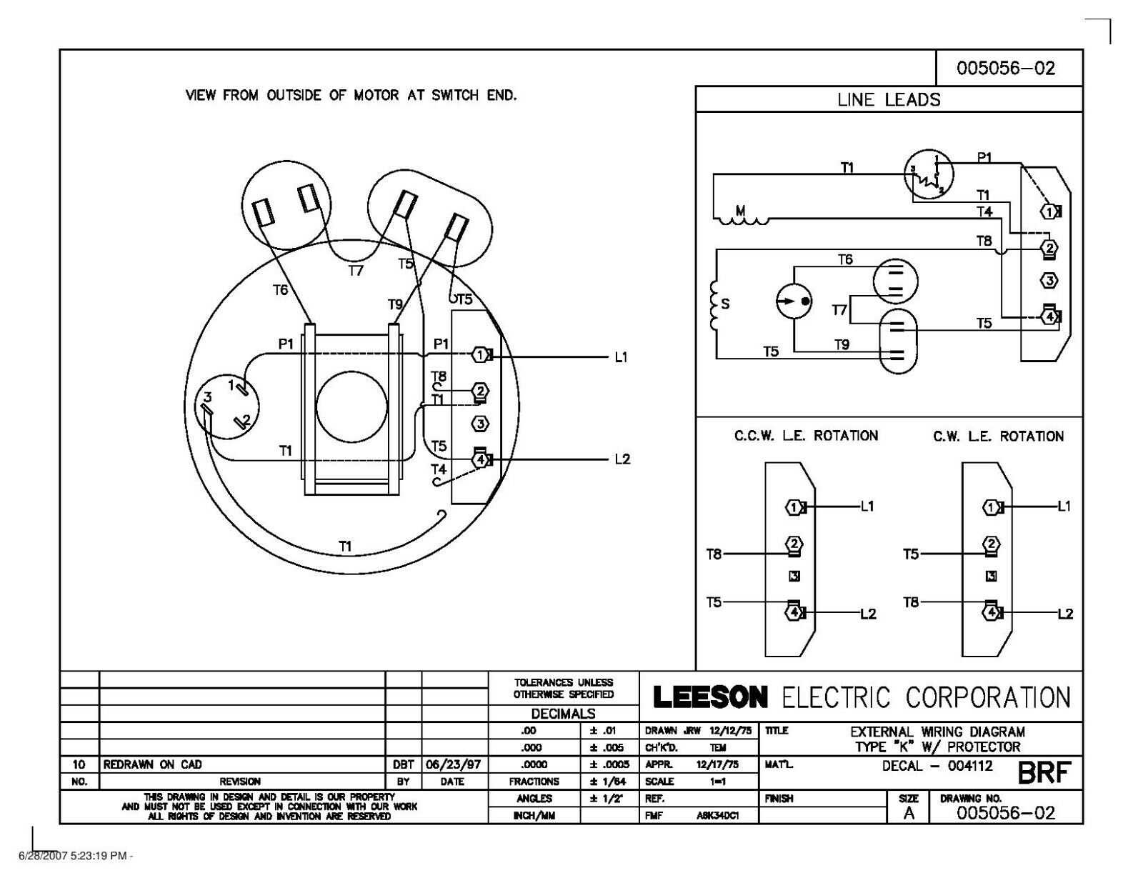 leeson electric motor wiring diagram