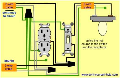 light switch outlet wiring diagram