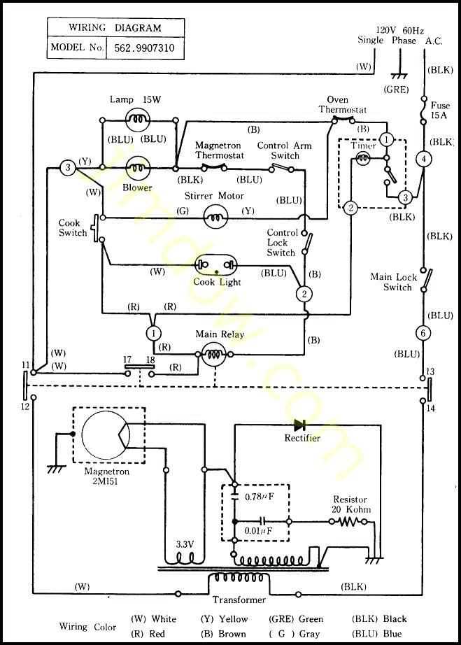 microwave oven wiring diagram