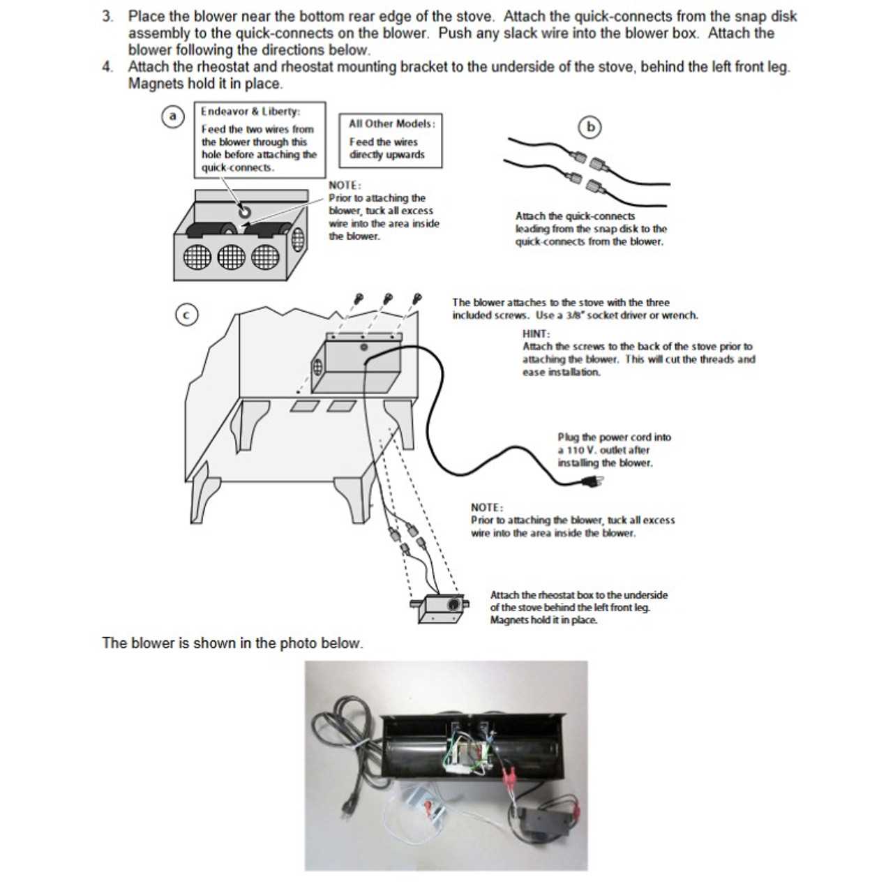 fireplace blower wiring diagram