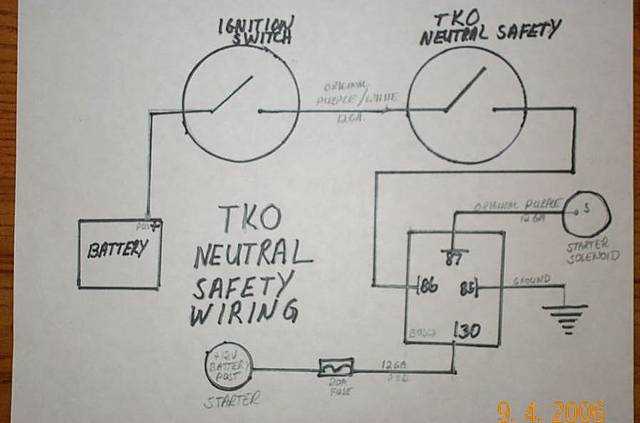 wiring diagram for neutral safety switch