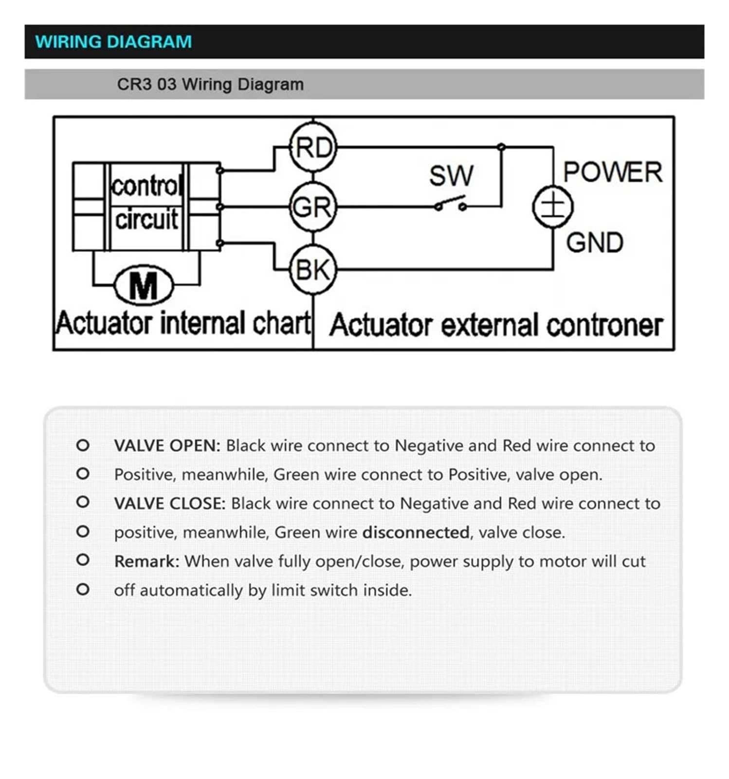 3 wire actuator wiring diagram