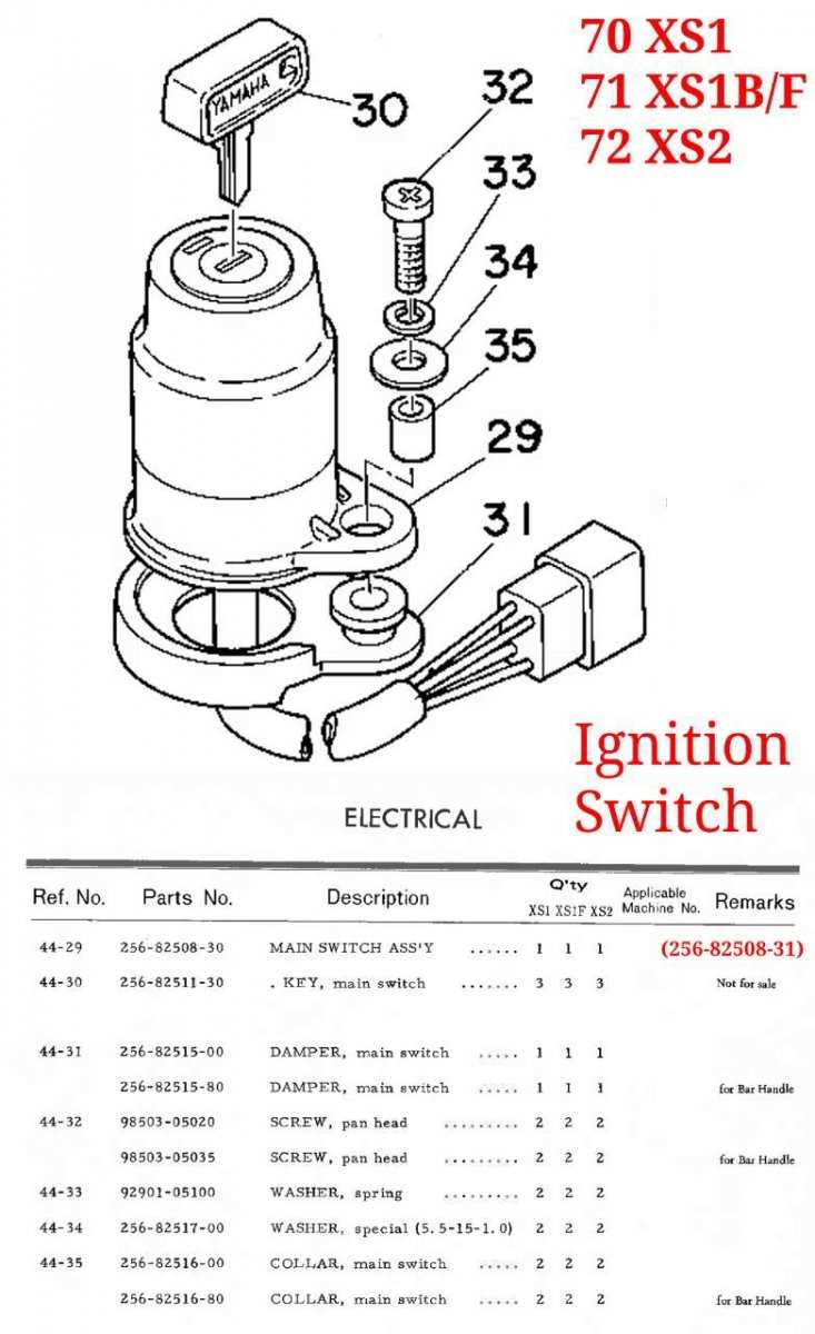 yamaha ignition switch wiring diagram