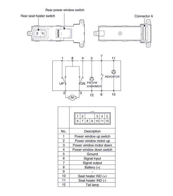 schematic 5 pin power window switch wiring diagram