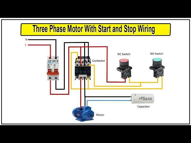 wiring diagram for three phase motor