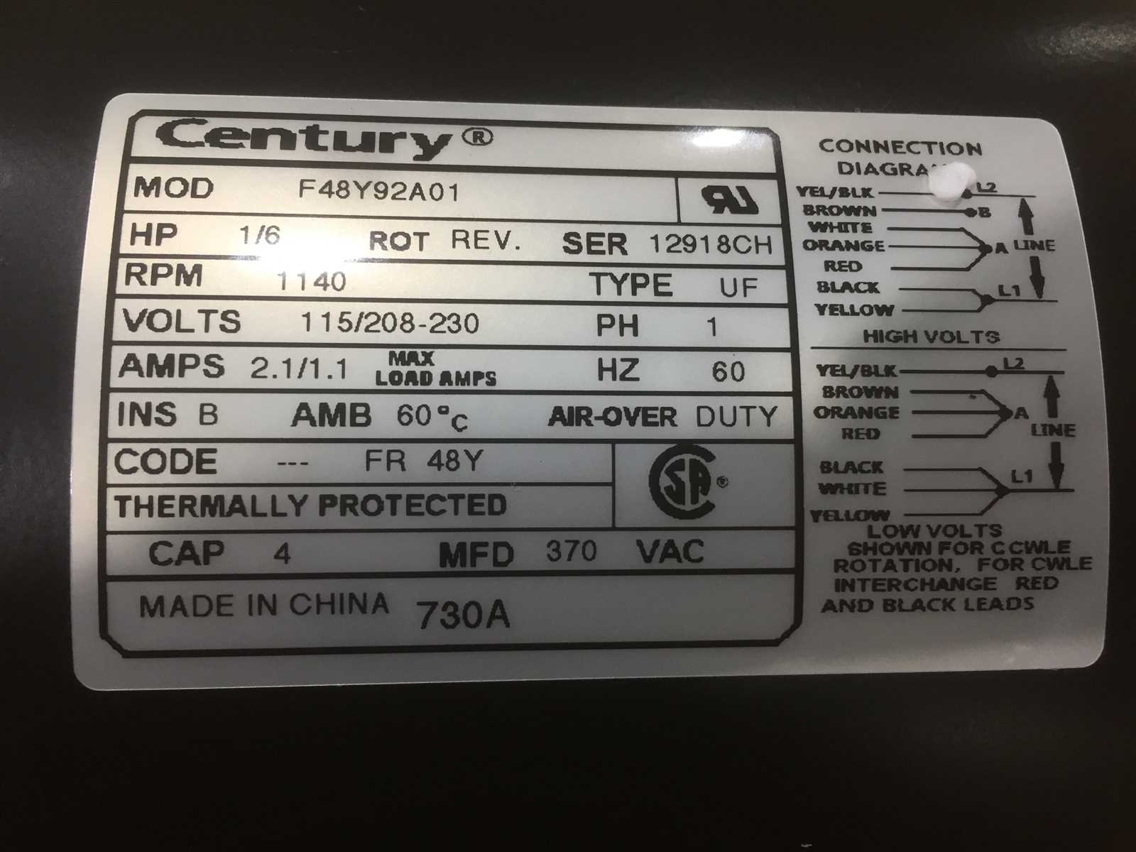 century ac motor wiring diagram 230 volts
