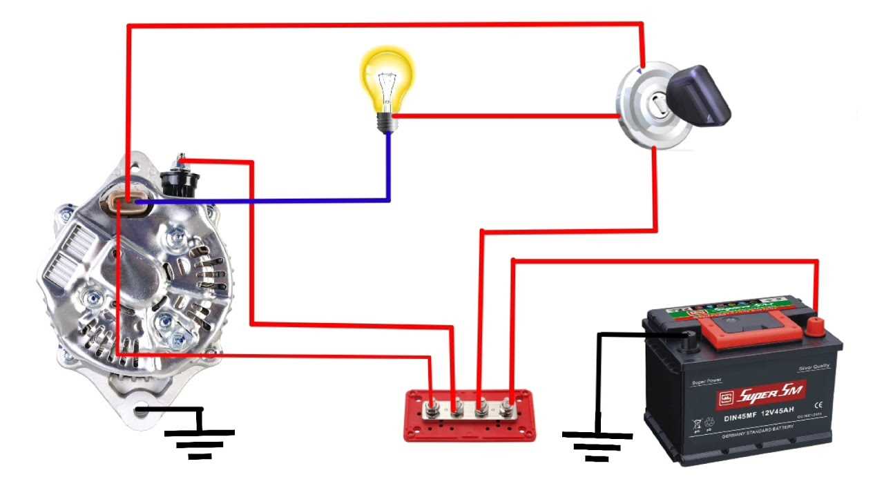 three wire 3 wire alternator wiring diagram