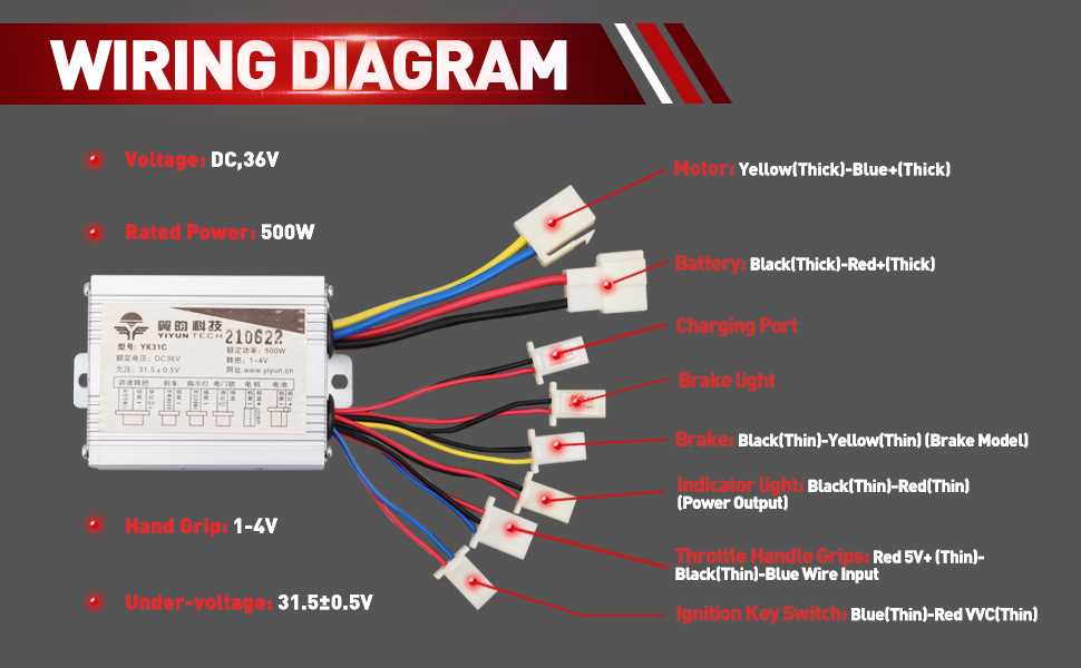 scooter 36 volt e bike controller wiring diagram