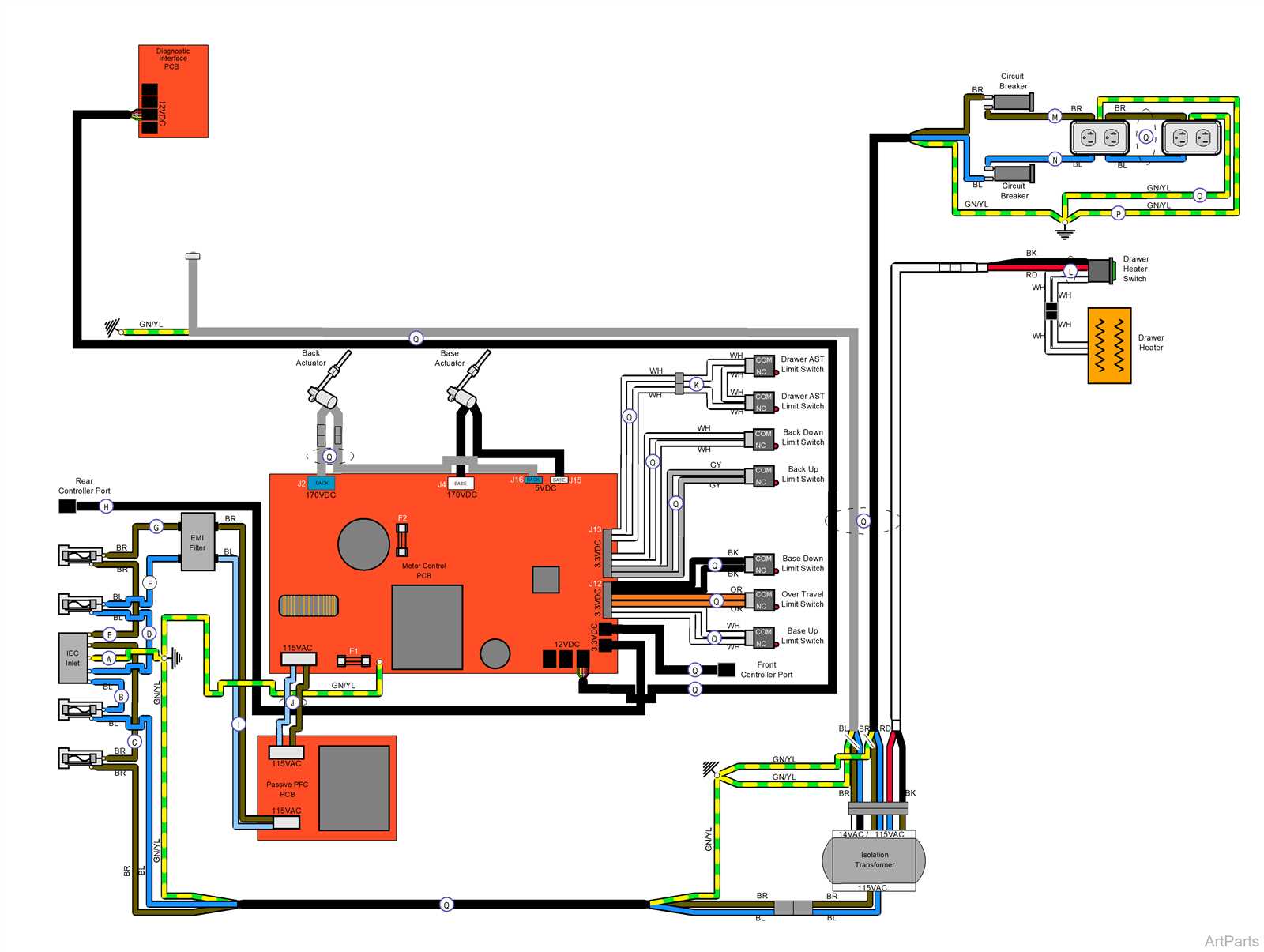 power recliner wiring diagram