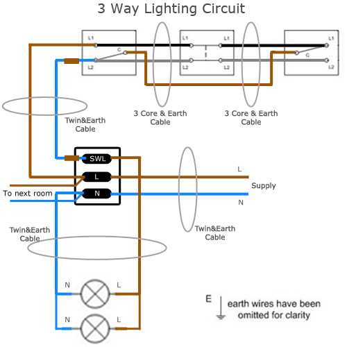 wiring diagram for a 3 way light switch