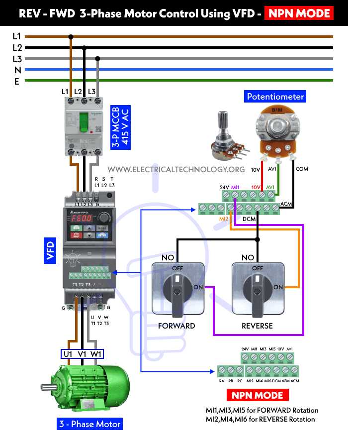 ac motor reversing switch wiring diagram