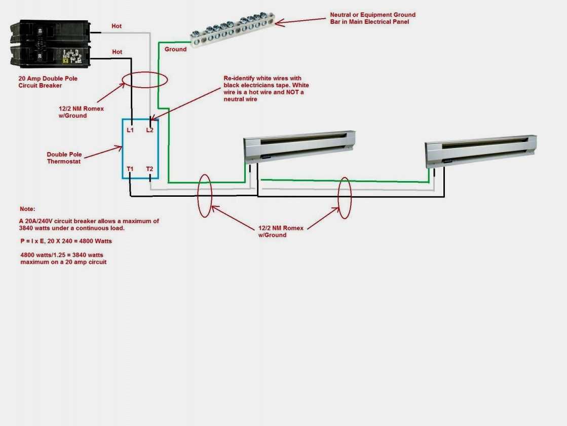 wiring baseboard heater diagram