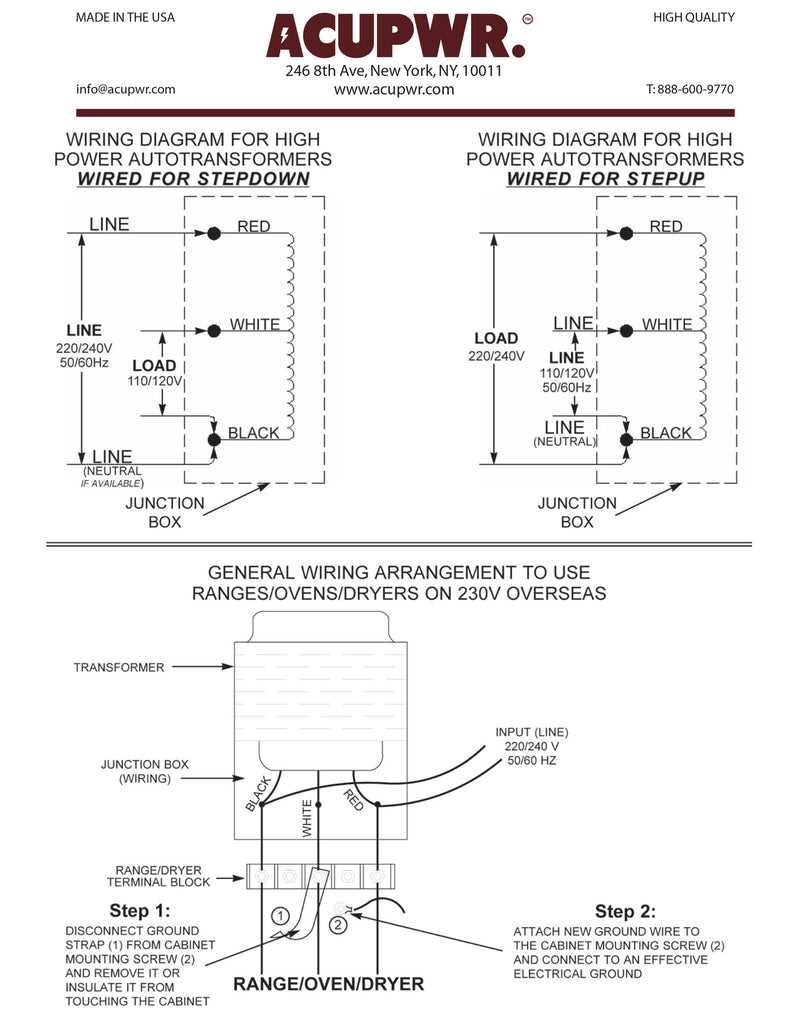 step down transformer wiring diagram