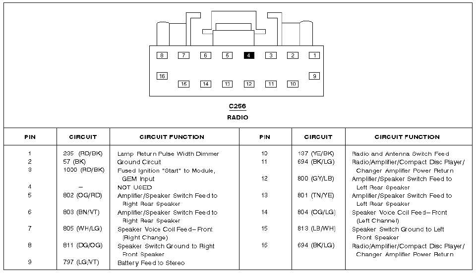 1999 ford explorer radio wiring diagram