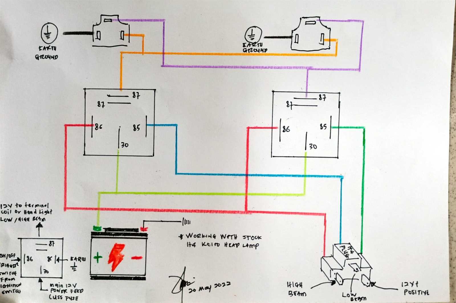 toyota headlight wiring diagram color codes