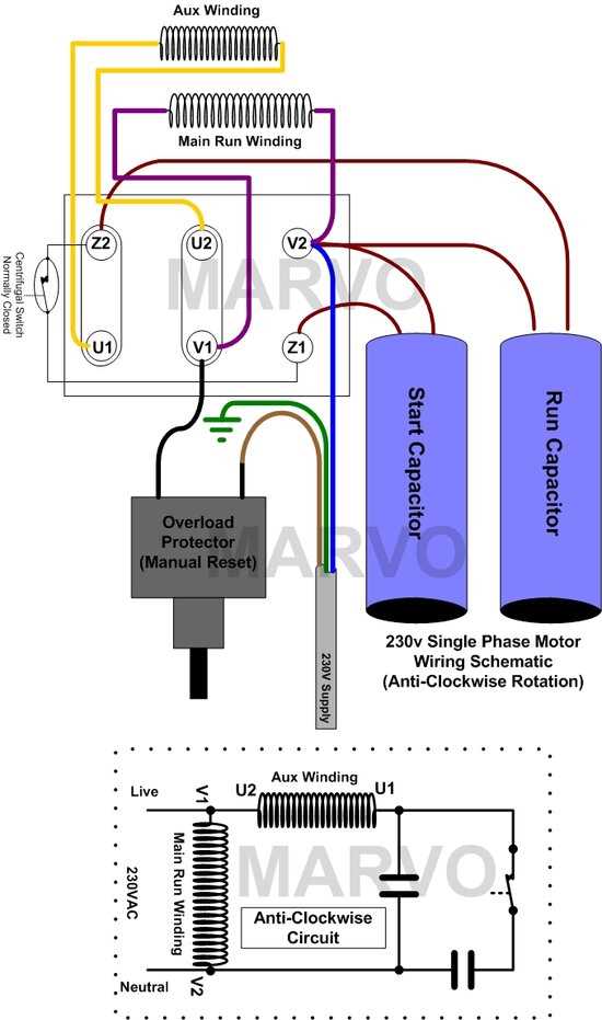 single phase motor wiring diagrams