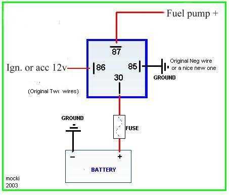 wiring diagram for fuel pump relay