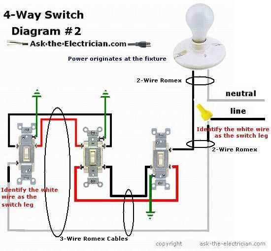 4 way light switch wiring diagram