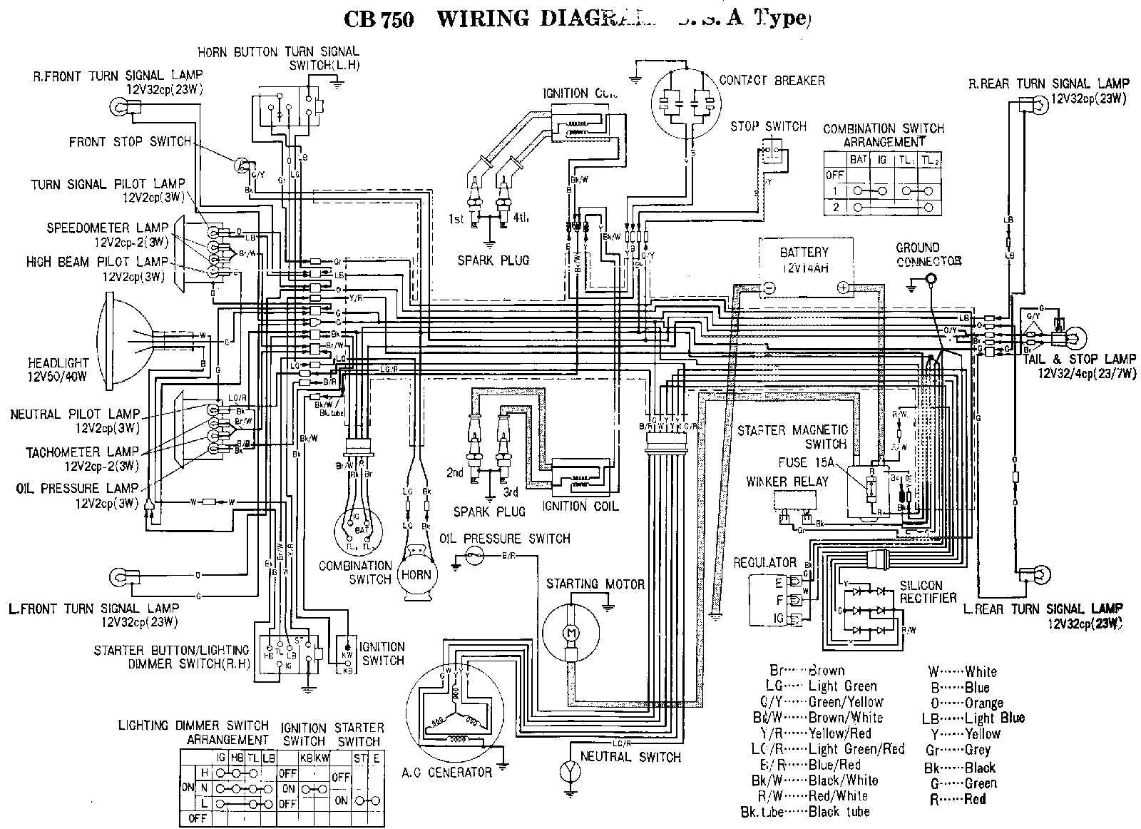 simplified cb750 wiring diagram