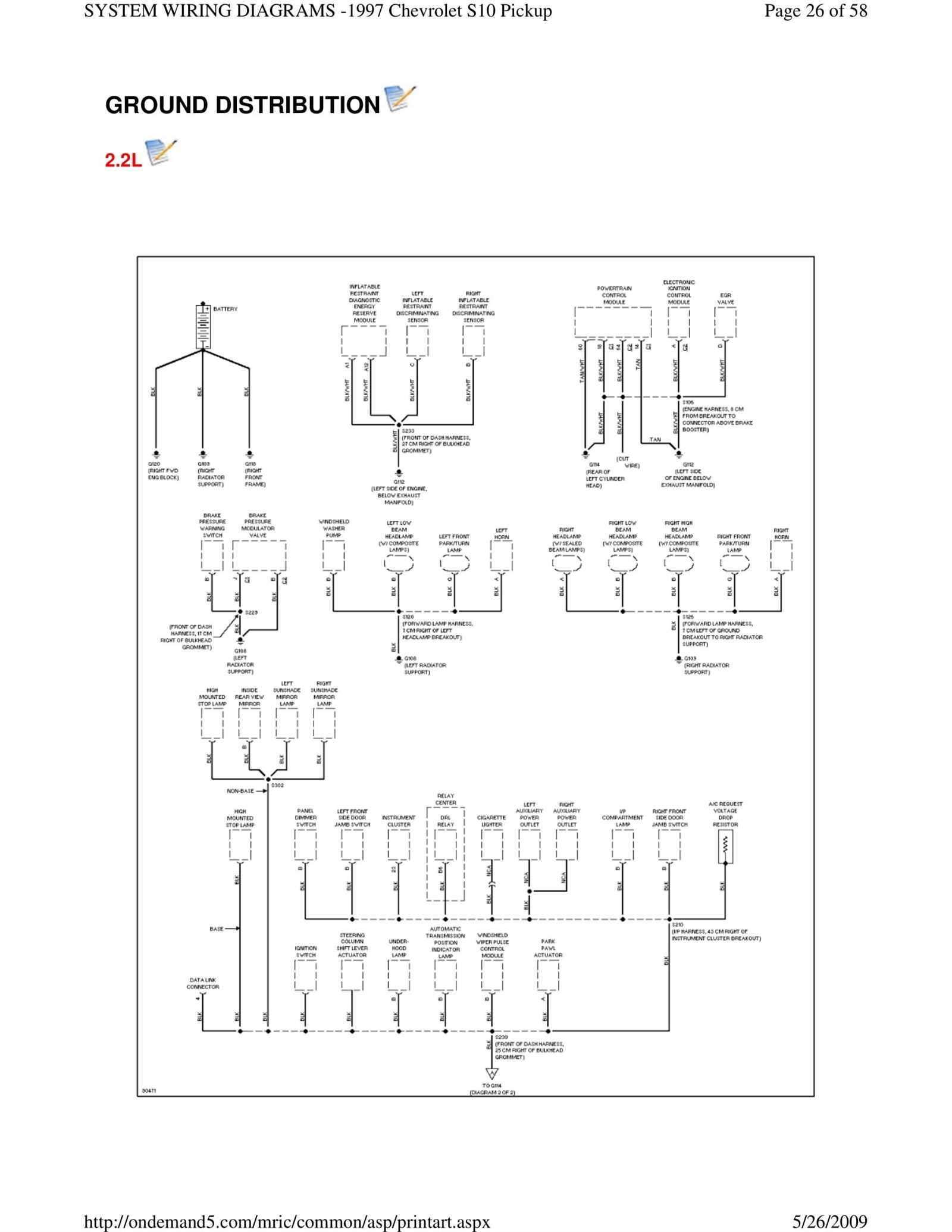 wiring diagram s10 ground locations