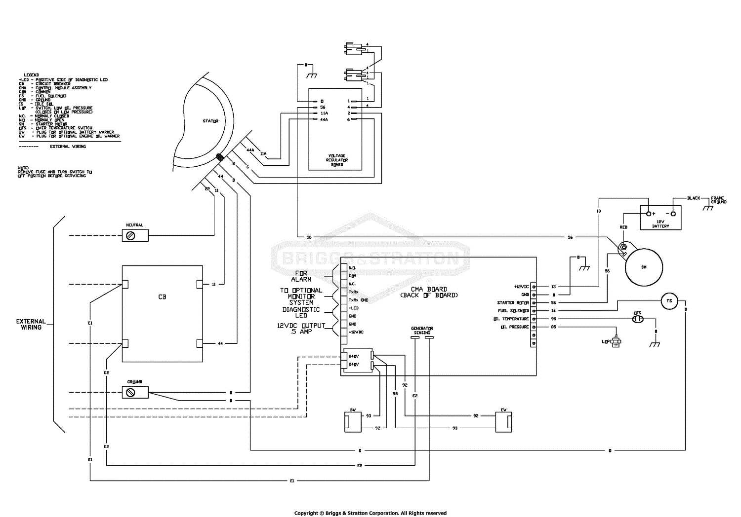 briggs and stratton charging system wiring diagram