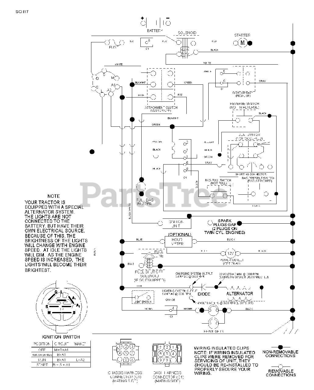 wiring diagram for a craftsman riding mower