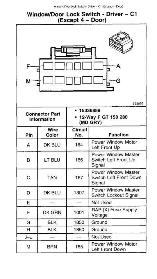 driver side power window switch wiring diagram