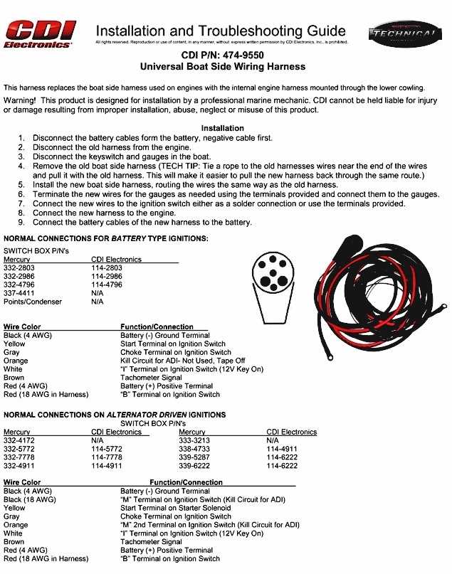 mercury outboard tachometer wiring diagram