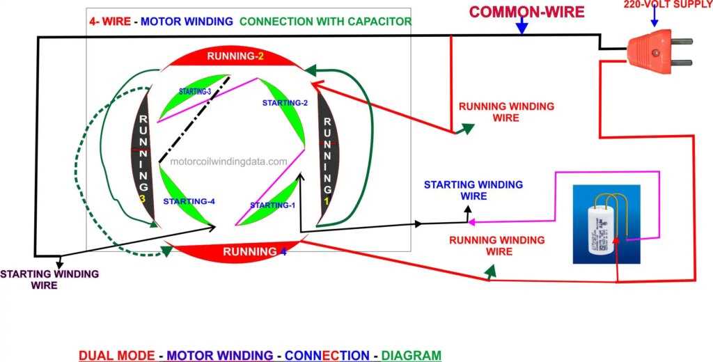 4 lead single phase motor wiring diagram