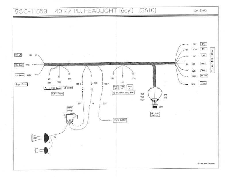 schematic ford headlight switch wiring diagram