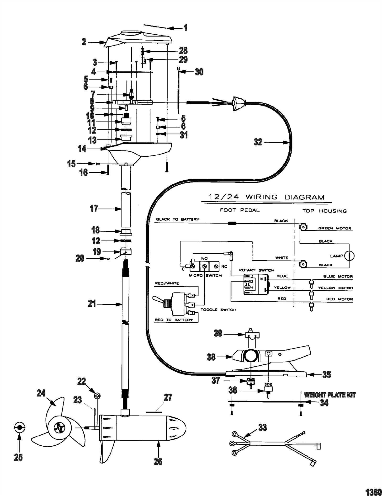 wiring diagram for 12 24 volt trolling motor