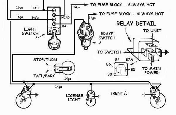 wiring diagram for car lights