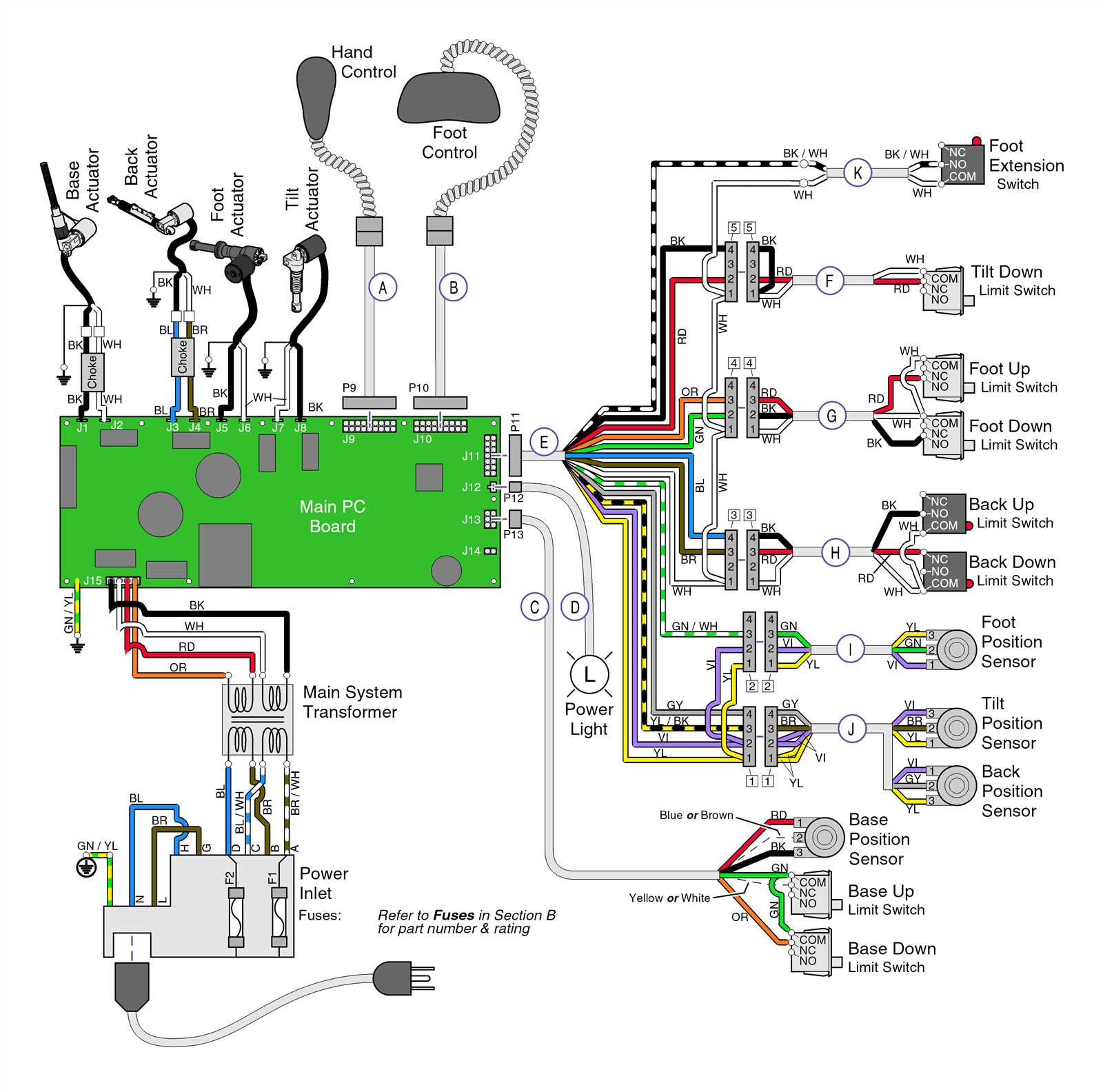 wiring diagram for electric recliner