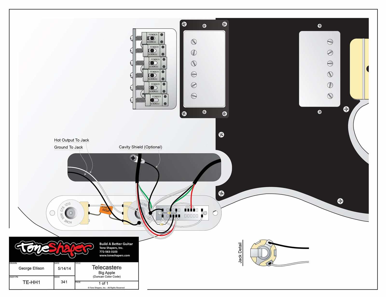 wiring diagram for fender telecaster