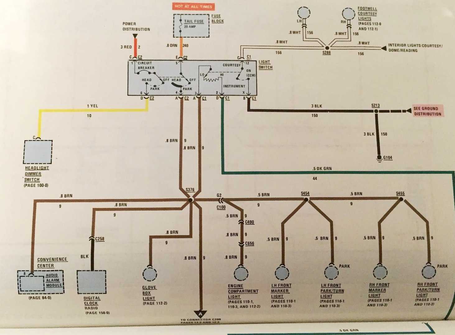 wiring diagram for headlight switch