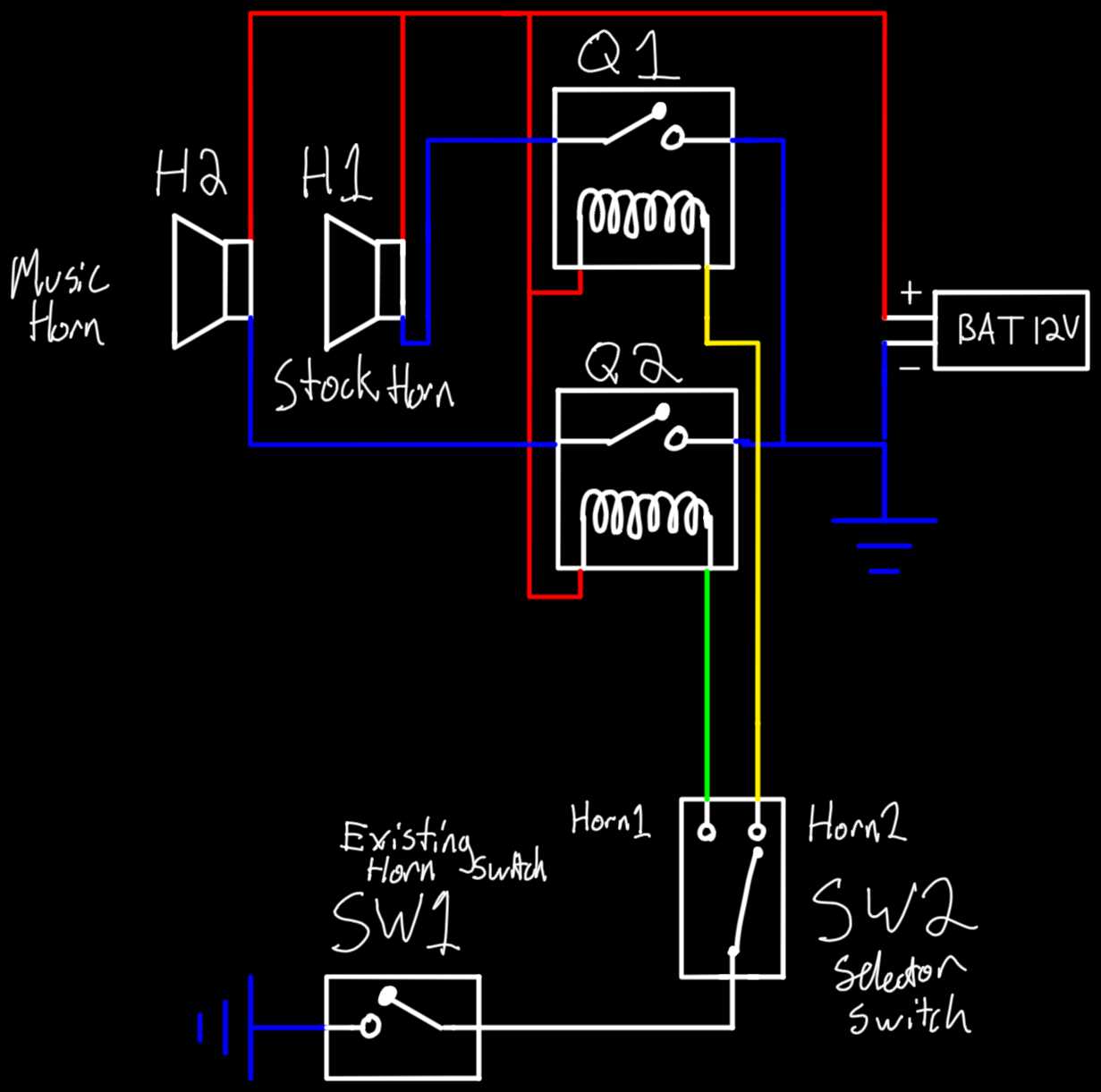 wiring diagram of horn