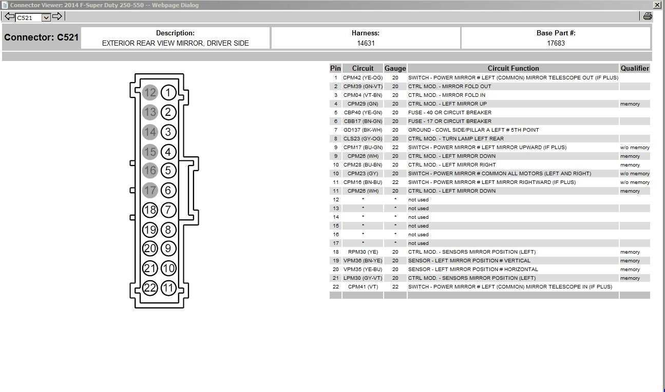 08 f250 mirror wiring diagram