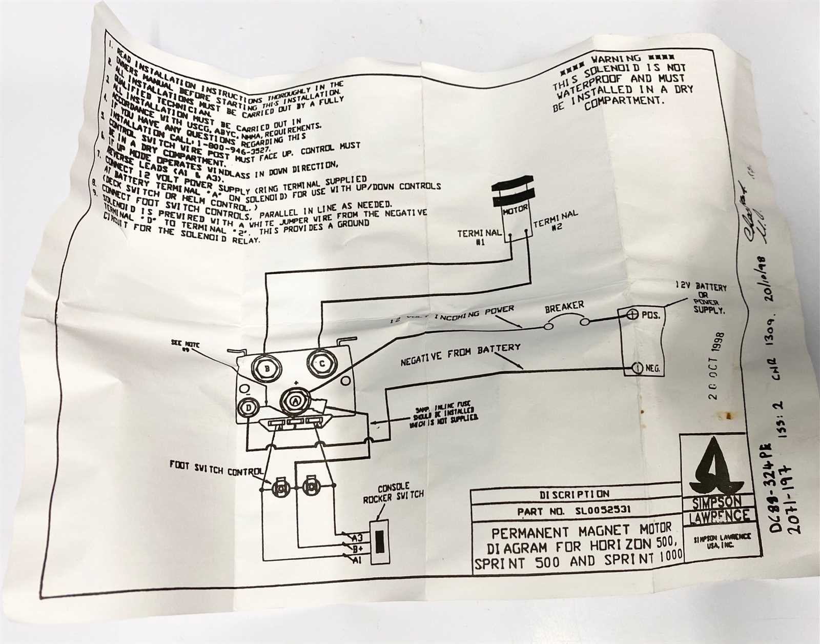 lewmar dual direction contactor wiring diagram