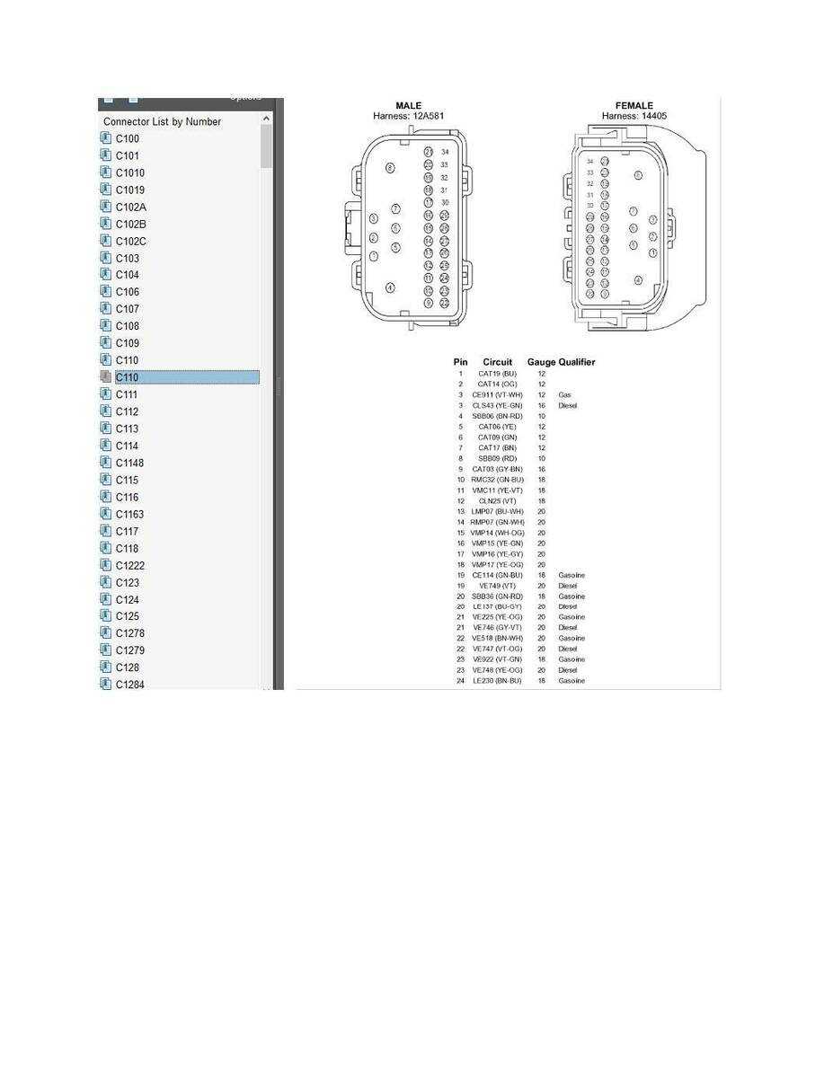 cat 14 pin connector wiring diagram